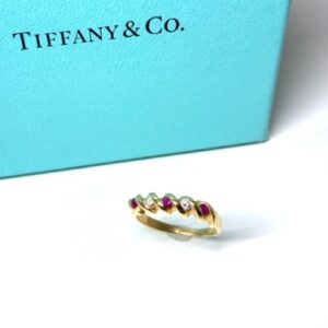 ティファニー K18メレダイヤ付きリング